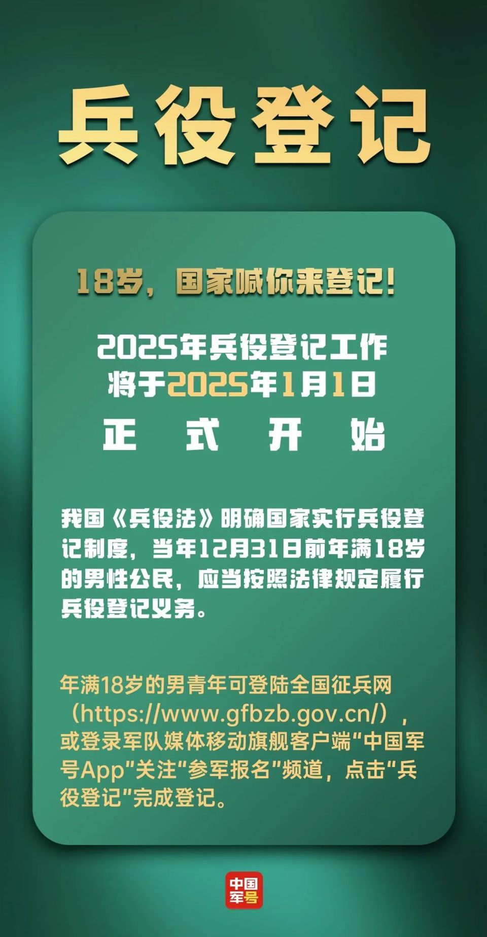 兵役登记工作即将启动，新一年的国家力量之源_效率解答解释落实