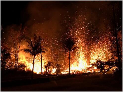 夏威夷火山喷发，三天三夜，大自然的震撼秀