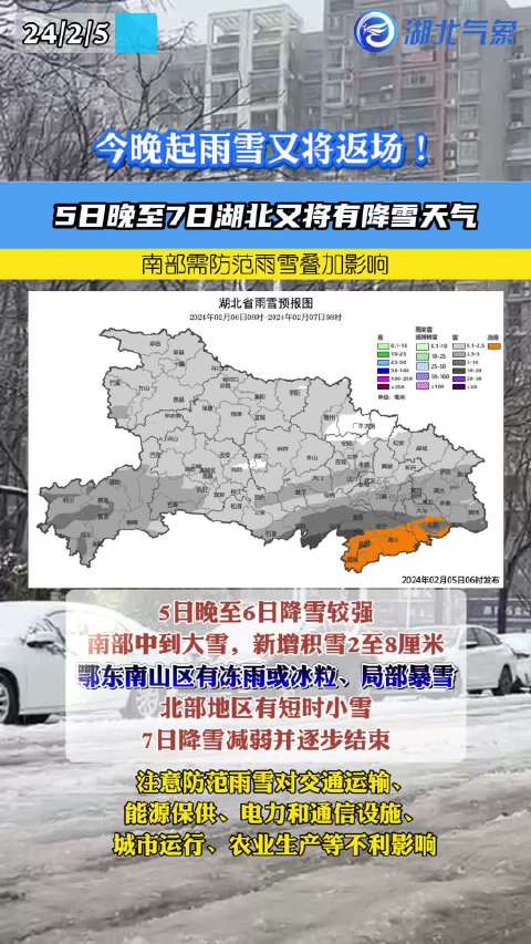 湖北雨雪最强时段即将来袭，你准备好了吗？