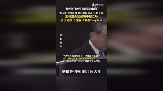 DeepSeek翻译王毅的几句中国古话